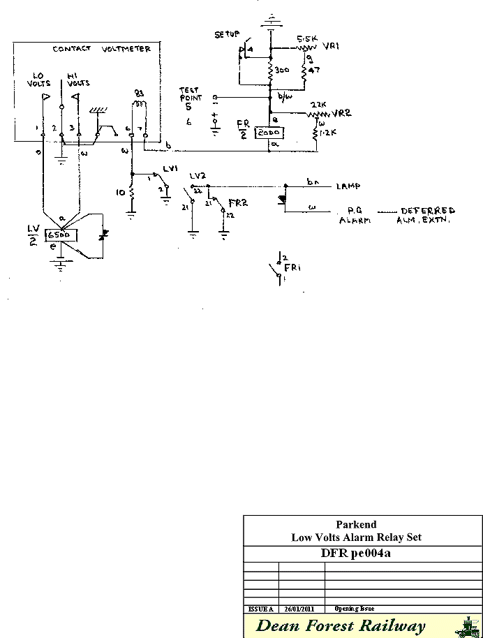 Parkend Low Voltage alarm Circuit