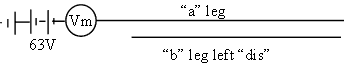 Voltmeter connected to other leg